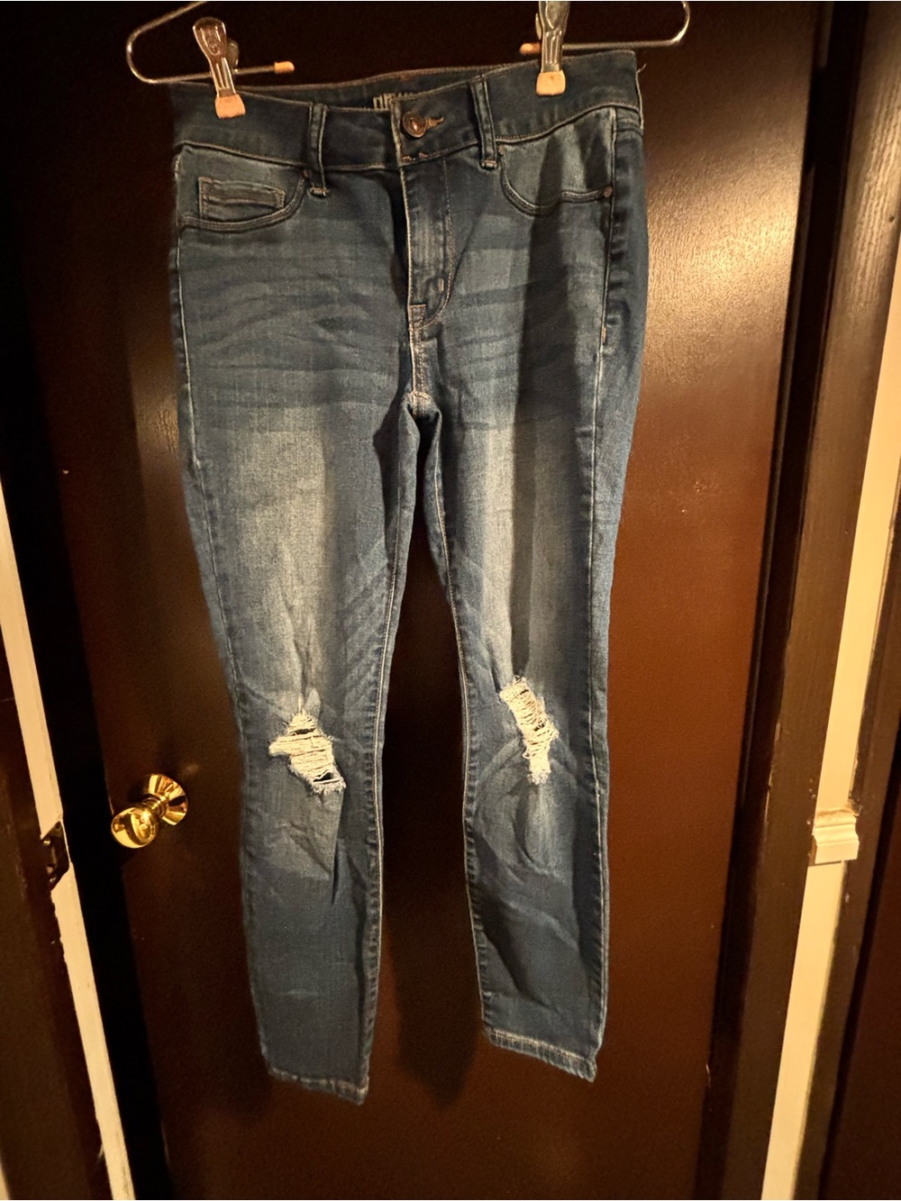 Rewash Distressed Dark Blue Skinny Jeans